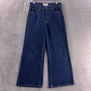 The Great. The Rider Jeans Womens Size 27X26 Dark Blue Wide Leg Denim